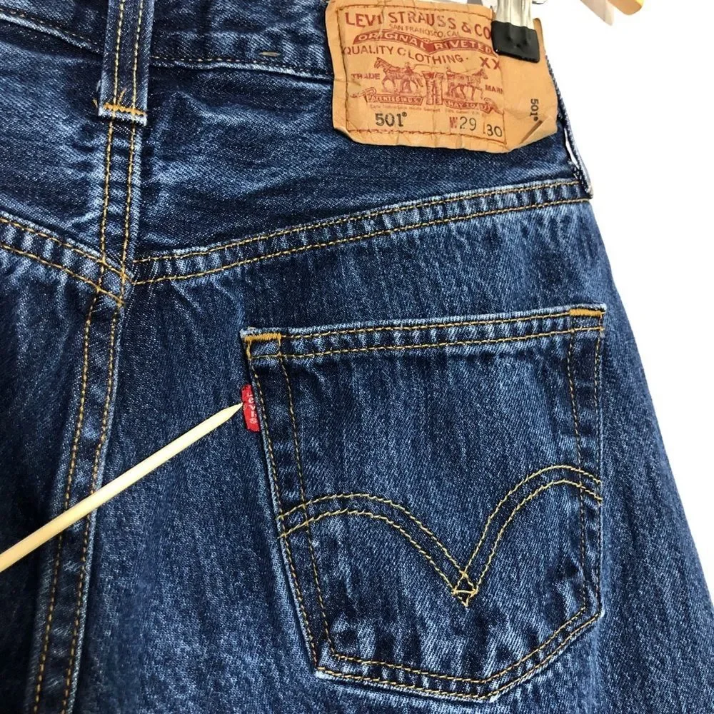 Levi’s Jeans Mens 29 w 31 L Blue 501XX Y2K Straight Leg Button Fly